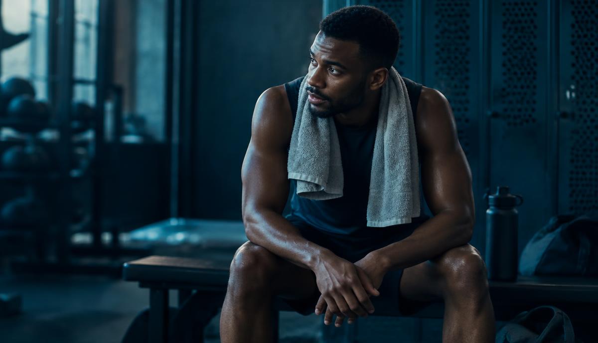 An athlete recovering after strength training